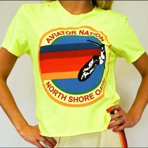 Aviator Nation Neon Yellow Boyfriend T-shirt VIENCE CA